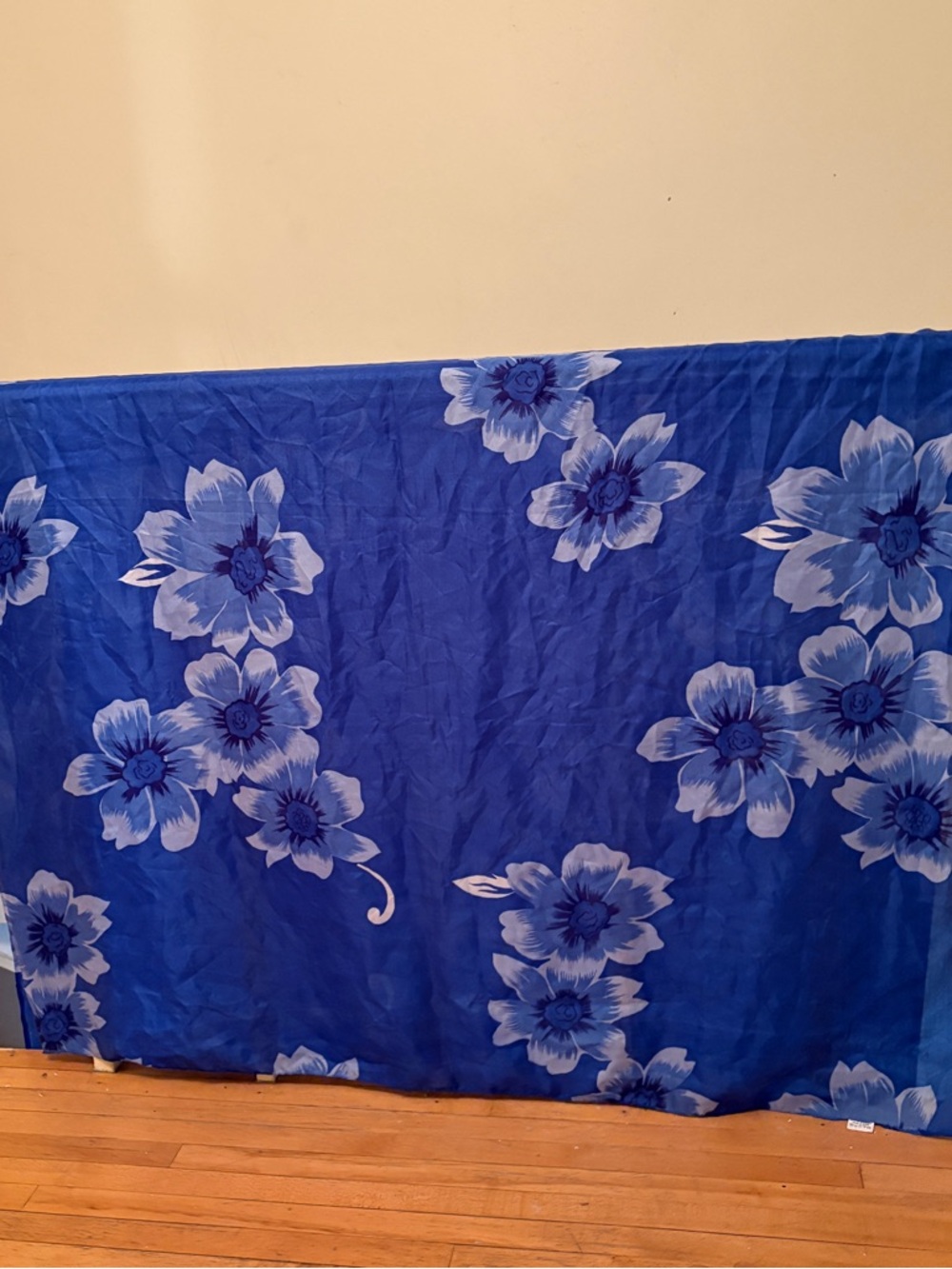 Blue Floral Swim Sarong - Lightweight Beach Wrap Dress/Skirt Coverup